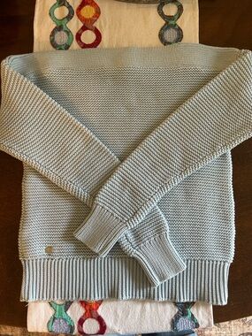 Ralph Lauren Light blue Knit Boatneck Sweater cotton
